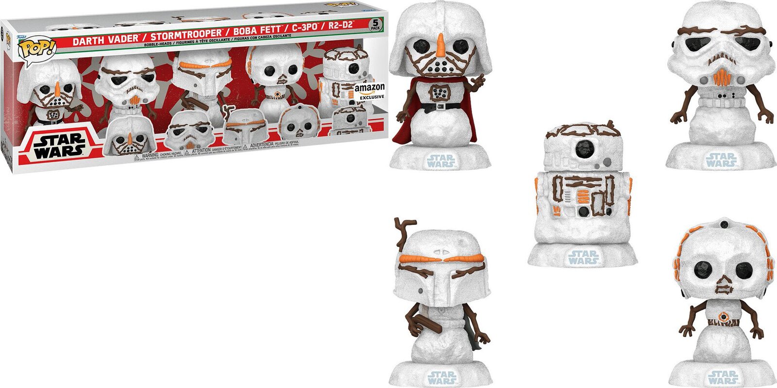 Amazon Exclusive Star Wars 2022 Holiday Snowman 5 Pack - Boba Fett